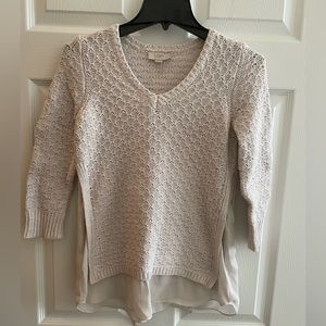Loft Outlet Knit Sweater with Nylon Embellishments Size XS